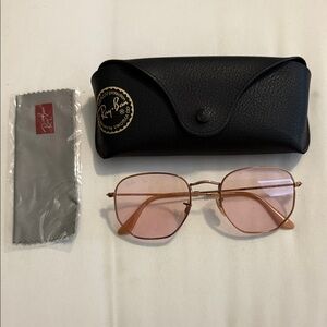 Ray-Ban Women’s Rose Pink Tinted Metal Frame Sunglasses RB3548N